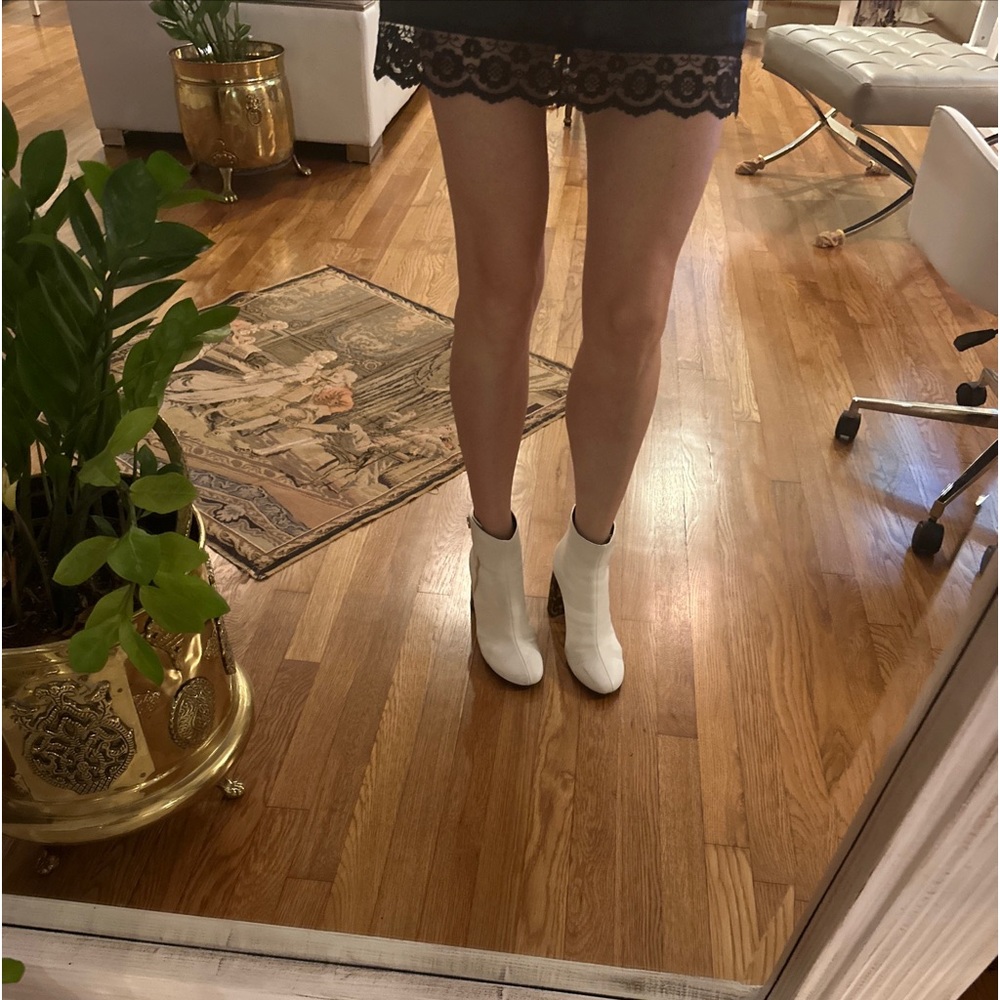 Stella McCartney White Leather Bootie 39 Italy